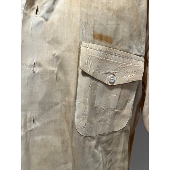 Vintage Creighton USN Regulation Uniform Button Up Shirt Short Sleeve Large JL - Picture 3 of 11